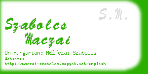 szabolcs maczai business card